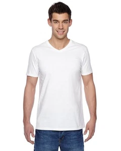 Fruit of the Loom Men’s Soft Cotton White V-Neck T-Shirts - 3 Pack - Picture 1 of 6