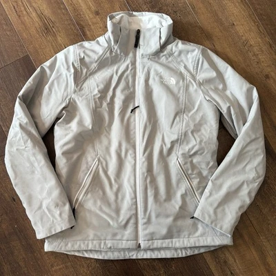 Chaqueta de peso medio para mujer The North Face gris claro y blanco cortavientos talla L Foto 1 de 4