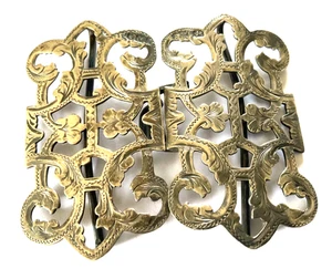 ANTIQUE VICTORIAN SOLID STERLING SILVER LADIES BELT BUCKLE, 34.3g, 6.5 CMS TALL - Picture 1 of 6