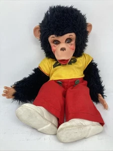 Vintage Zip The Monkey Rubber Face 16 Zoll Plüschpuppe Rushton Co. Zippy Howdy Doody - Bild 1 von 7