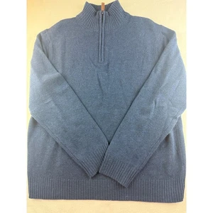 J. Crew Herren 100 % Lammwolle Viertelreißverschluss Pullover Marineblau XL Hergestellt in China - Bild 1 von 7