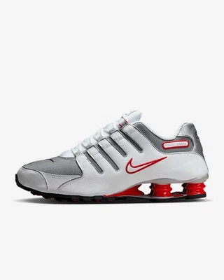 Nike Shox NZ White Sport Red Cool Grey Metallic Silver 378341-104 Size 7.5-13 - Image 1 of 4
