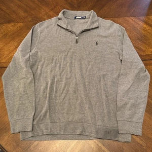Polo Ralph Lauren Mens XL Gray Long Sleeve 1/4 Zip Pullover Sweater |N1 - Picture 1 of 5