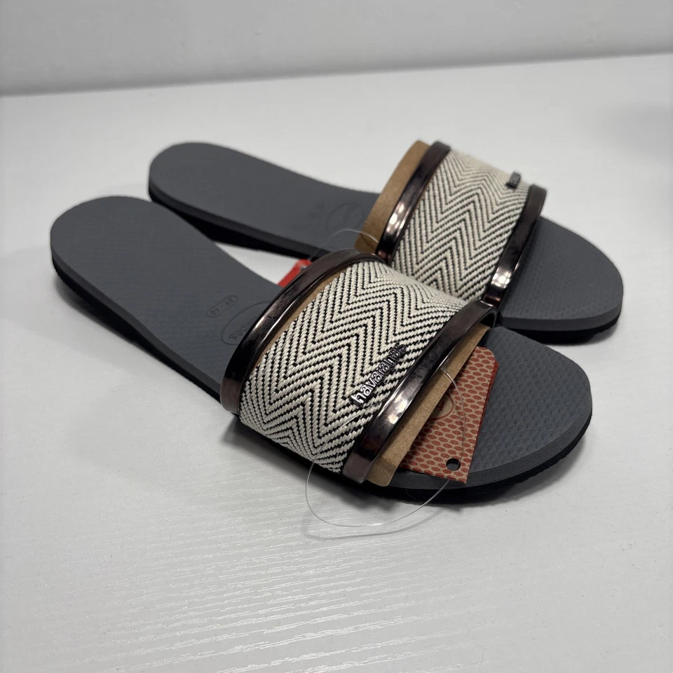 Sandalias sin cordones Havaianas gris acero para mujer talla 9/10w NUEVAS Foto 1 de 4