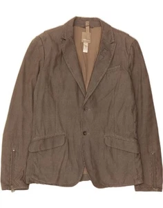 DIESEL Mens 2 Button Blazer Jacket UK 40 Large Beige Houndstooth Cotton AP01 - Picture 1 of 3