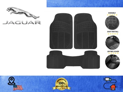 For all Jaguar cars Floor Mats Front & Rear 3pcs Anti Slip Black Set - Image 1 of 4