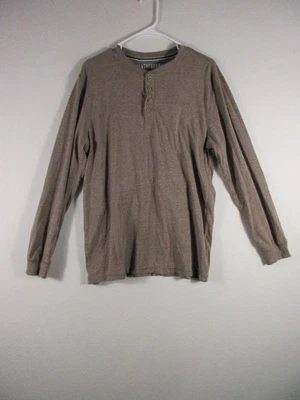 Camiseta Henley vintage resistente a la intemperie para hombre manga larga talla L marrón Foto 1 de 4
