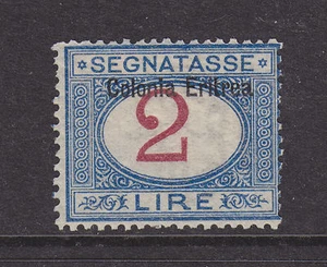 Eritrea Sc J9 MLH. 1903 2l blue & magenta Postage Due, fresh, bright, Fine - Picture 1 of 2