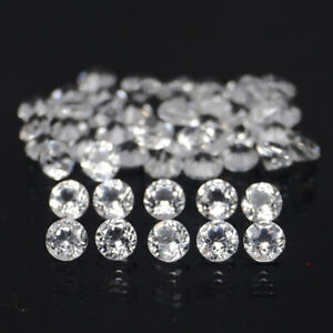 Round 2.3 mm.Outstanding Natural White Topaz Africa Full Sparkling 50Pcs/3.04Ct.