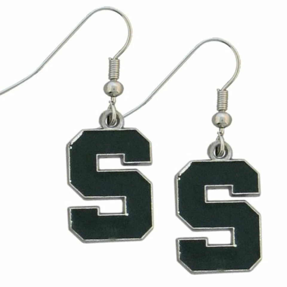 NCAA Michigan State Spartans Dangle Earrings Official Licensed - Image 1 of 1