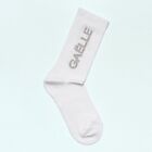 Socken Frau GAELLE Paris GBADP4960 Wei&#223; aus Baumwolle mit Logo Aus Ton I2023