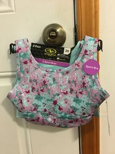 BRAND NEW GIRL'S SIZE SMALL ATHLETIC WORKS 2 PACK SPORTS BRAS BAND SIZE 30 - Picture 1 of 6