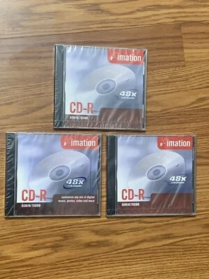 3 PACK - IMATION CD-R Recordable Blank Media Discs 48x 700 MB 80 Min New SEALED - Image 1 of 2