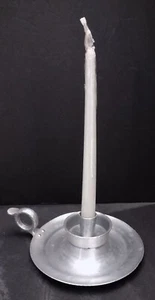 Candle Stick Holder Hammered Pewter 7" Diameter Unbranded - Picture 1 of 4