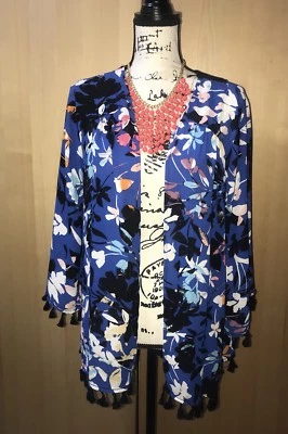Blusa Top Cárdigan Kimono Cubrir Bikini August Silk Bayside Bloom Talla L V2 Foto 1 de 4