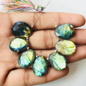 Flashy Labradorite Briolette gemstone Strand Labradorite Size 18x13 MM 10 Pieces - Picture 1 of 4