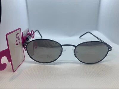 NUEVO CON ETIQUETAS SO Auténticas Mujeres Damas Redondas Circulares Negro Gafas de Sol Foto 1 de 4