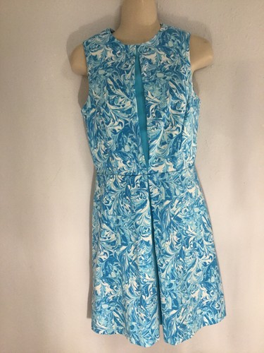 Bellissimo abito Michael Kors turchese e bianco nuovo senza etichette taglia 2