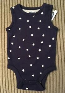 NWT Boy's/Girl's Blue One-Piece with Stars - July 4th - Sizes 0-3, 18-24 Months - Picture 1 of 3