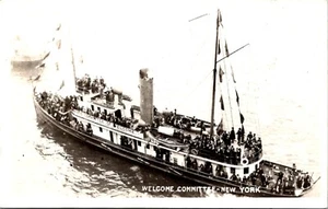 Welcome Committee New York Steamship RPPC - Picture 1 of 2