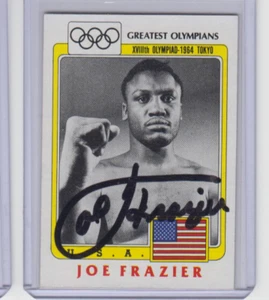 1983 TOPPS GREATEST OLYMPIANS #98 JOE FRAZIER AUTOGRAPHED/SIGNED CARD  BEAUTIFUL - Picture 1 of 2