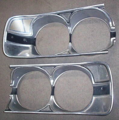 1971 Plymouth Fury Left & Right Headlight Bezels Trim Moldings Pair Used OEM 71 Foto 1 de 4