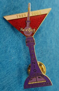SKYDOME TORONTO 13th ANNIVERSARY CN TOWER MARTINI GLASS Hard Rock Cafe PIN LE - Picture 1 of 1