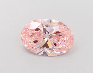 3 CT Pink Oval Lab Grown Diamond For Engagement Ring - IGI Certified - Picture 1 of 4