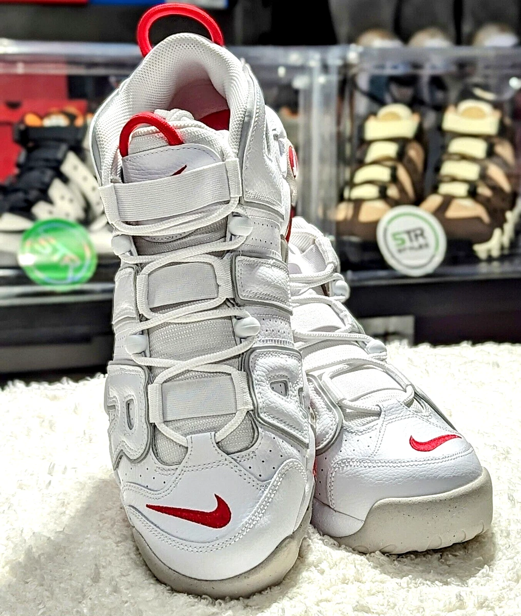 Preços baixos em Nike Air More Uptempo '96 White Grey Red | eBay