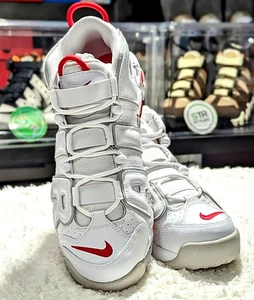 Nike Air More Uptempo 96 White University Red Grey Fog DX8965-10 Men Size 13 - Picture 1 of 14
