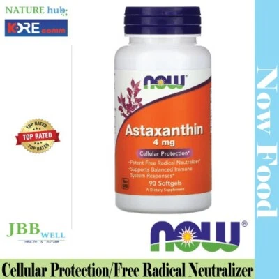 Now Foods, астаксантин, 4 мг, 90 гелевых капсул - Изображение 1 из 3