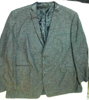 ANDREW MARC MENS 50 Gray Wool Blend Blazer Sport Coat Jacket Black Elbow Patches - Image 1 of 4