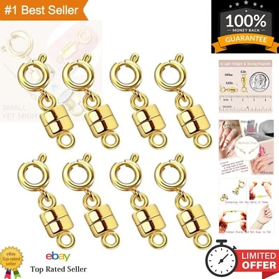 Effortless Magnetic Necklace Clasps - 8pcs Gold & Silver Plated Jewelry Closures - Image 1 of 4