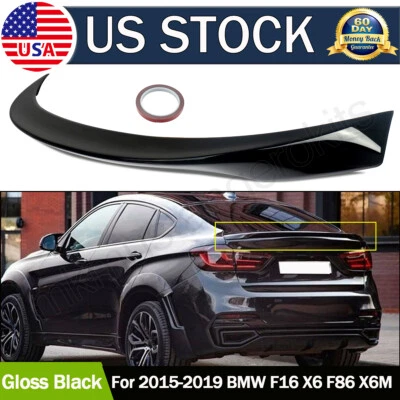 Painted Black Fits BMW X6 F16 X6M F86 Sport SUV P Style Trunk Spoiler 2015-2019 Foto 1 de 4