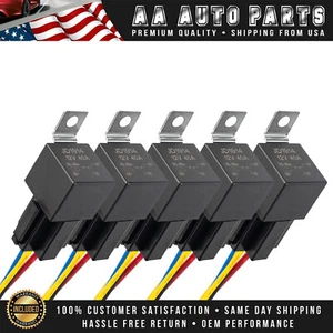 5X Automotive Relay Socket for Nilight 5 PIN 30/40A 12V SPDT with Wiring Harness - Picture 1 of 8