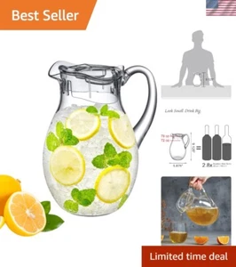 Plastic Pitcher 64 oz Clear BPA-Free Shatter-Proof Large Capacity for Cold Dr... - Picture 1 of 10