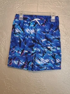 Lands End Cool Sharks Boys Swim Shorts Lined NWOT Size S - Picture 1 of 8