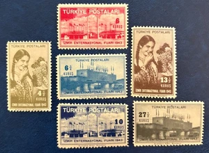 Estampillas de la Feria Internacional de Esmirna de Turquía 916-921 / 1943 / MH / con bisagras - Imagen 1 de 2