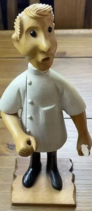 Wood Figurine Dentist With Mirror 11" Sculpture Made In Italy - Picture 1 of 9