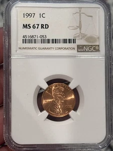 Centavo Lincoln 1997 MS67RD NGC - Imagen 1 de 9