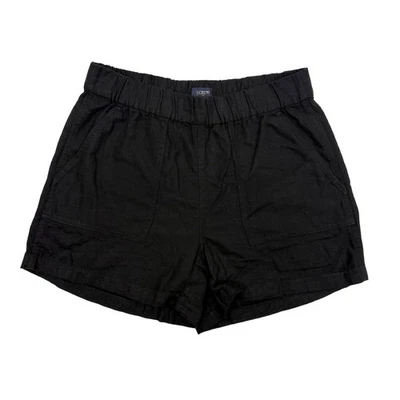 Pantalón Corto Pull-On J.CREW Mezcla de Lino XXS Negro Calce Relajado Informal Comodidad Nuevo con Etiquetas B29 Foto 1 de 4