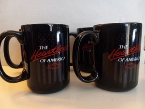 Chevy Chevrolet The Heartbeat Of America Schwarz Kaffeebecher Tasse 4er Set - Bild 1 von 5