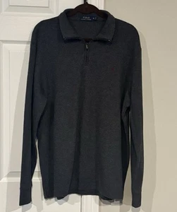 Polo Ralph Lauren Pullover Herren Gr. XL grau 1/4 Zip Pulli Langarm Pony  - Bild 1 von 8