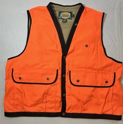 Cabelas Orange Hunting Game Bird Vest Women’s Button Pockets Size XL - Image 1 of 4