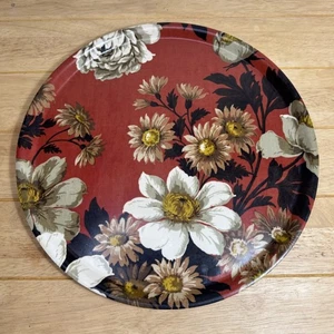 Vintage Retro 60s Thetford Floral Round Breakfast Drinks Tray Made England 14” - Picture 1 of 16