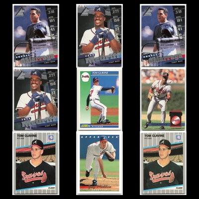 Lote 9 tarjetas de béisbol Atlanta Braves conjunto casi nuevo Foto 1 de 4