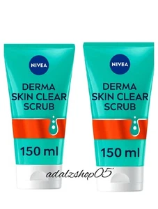 NIVEA Derma Skin Clear Anti-Blemish Face Scrub with Salicylic Acid, 2x150ml-New - Picture 1 of 1