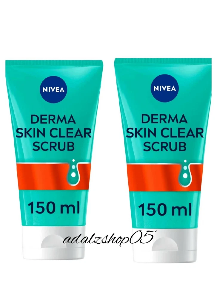 NIVEA Derma Skin Clear Anti-Blemish Face Scrub with Salicylic Acid, 2x150ml-New - Image 1 of 1