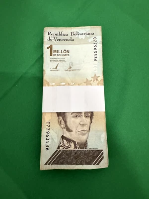 Venezuela 1 Million Bolivar Soberano 2020 - 100 BANKNOTES CIRCULATED BUNDLE USED - Image 1 of 2