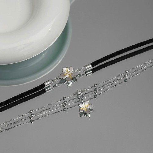 1PZ Bracciale Foglia d'Acero Nuova Nicchia Amanti Anziani Corda Mano Regalo San Valentino.